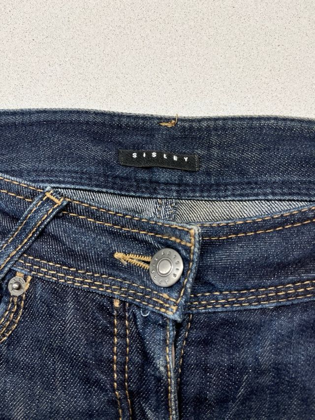 Jeans dritti Sisley donna blu scuro