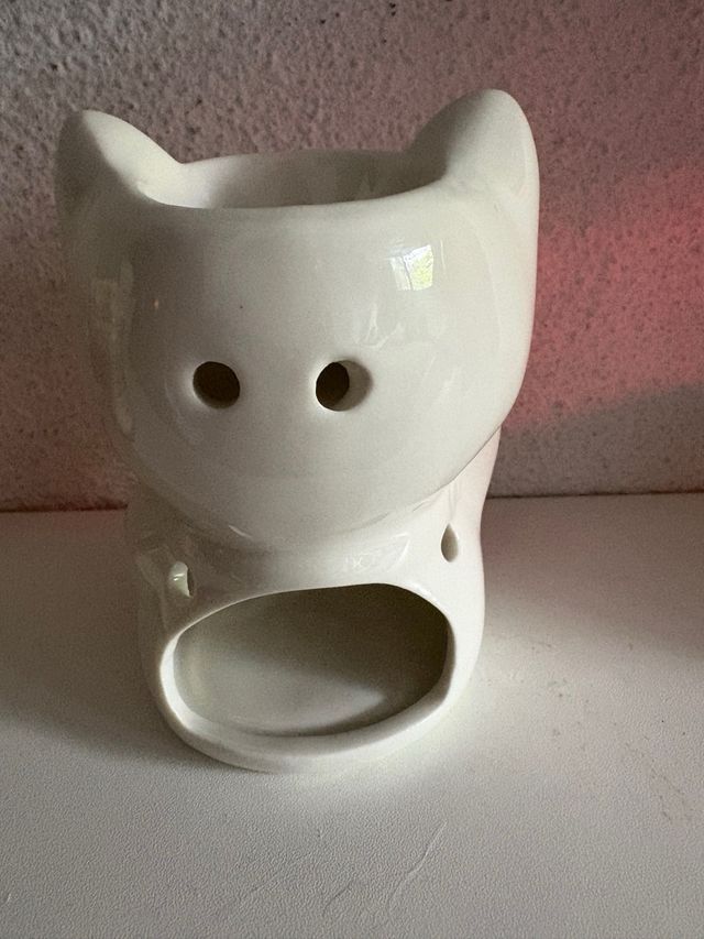 Quemador Aromaterapia Gatito Blanco