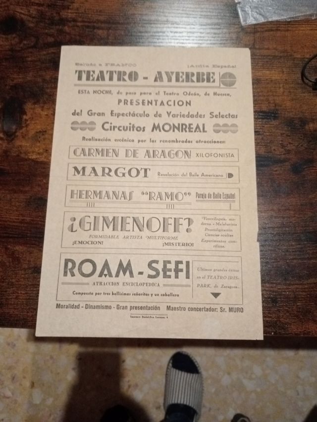 Programa Teatro Ayerbe - Carmen de Aragón