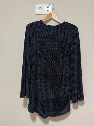 Vestido capa terciopelo negro talla única