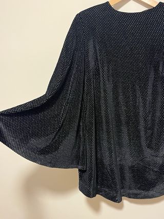 Vestido capa terciopelo negro talla única