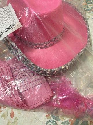 4 Sombreros cowboy/vaquero con bandana y gafas