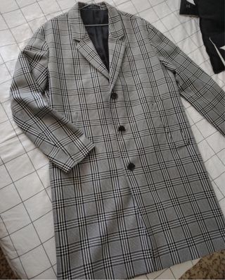 Chaquetón Zara Cuadros Talla L