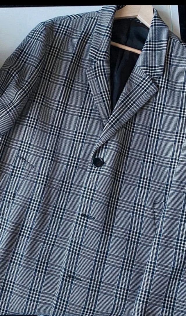 Chaquetón Zara Cuadros Talla L