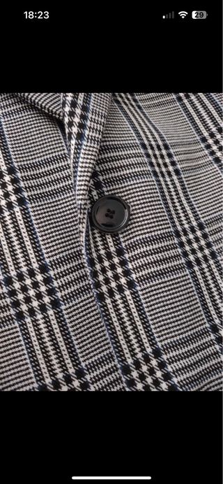 Chaquetón Zara Cuadros Talla L