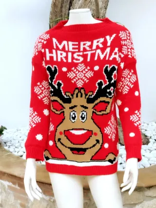 Maglia Natale Renna Rossa Taglia Unica