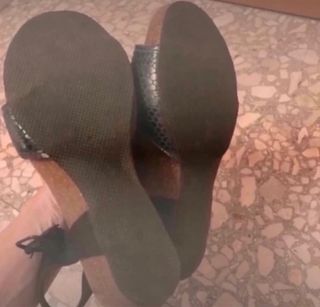 Sandali comodi blu e argento