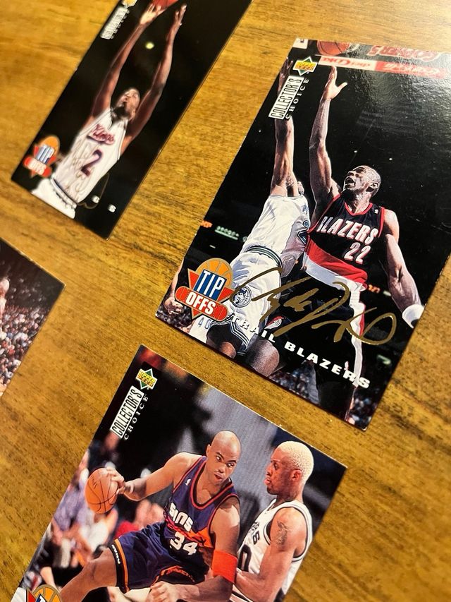 Lote de 6 cromos Upper Deck NBA 94-95 Firma dorada