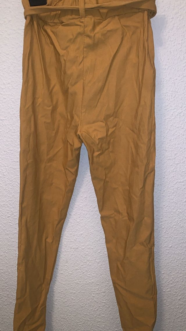 Pantalón paper bag mostaza