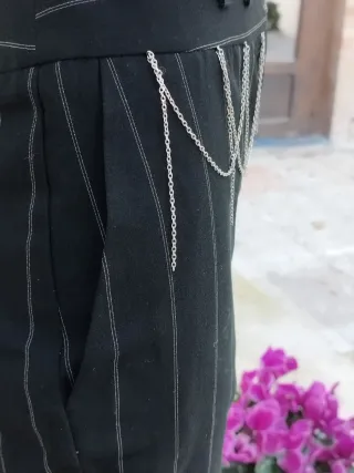 Gonna Blugaya a righe con catene