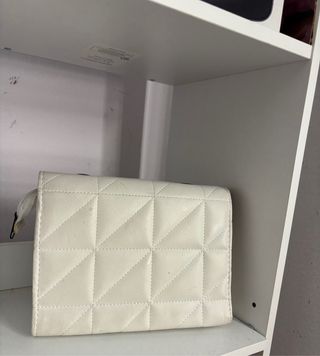 Bolso blanco acolchado con logo YSL