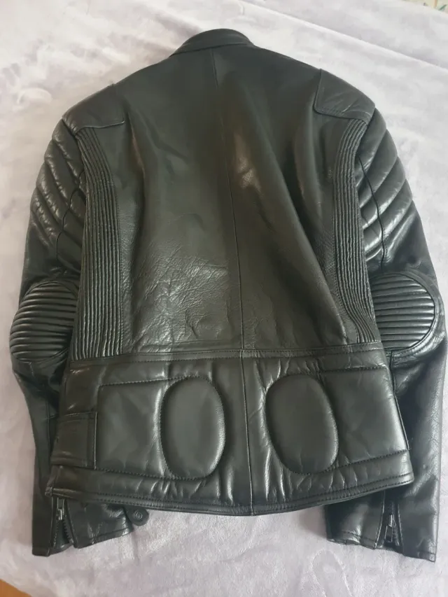 Cazadora Piel Motorista Negra