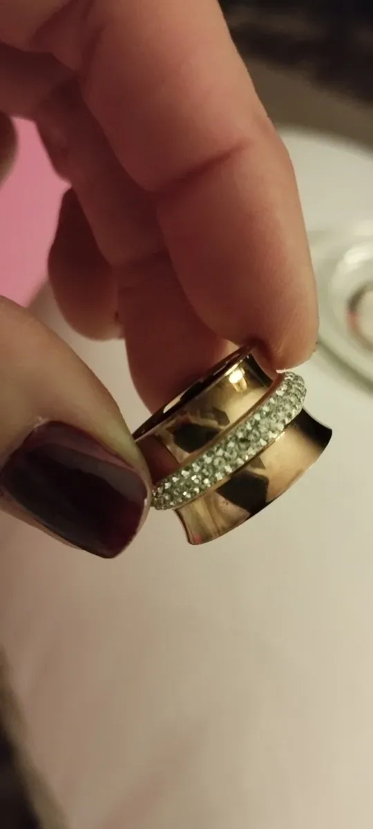 Anello Follie Follie, placcatura in oro rosa e cristalli,