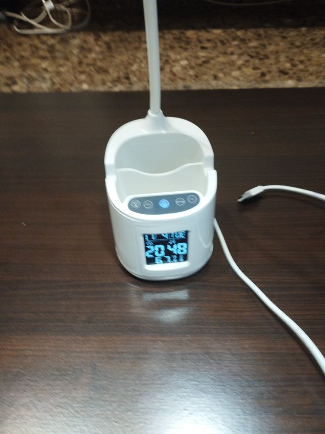 Lampada da scrivania alogena con orologio