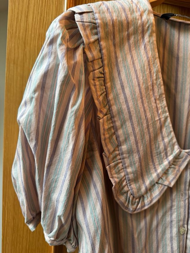 Camisa cuello bebé rayas