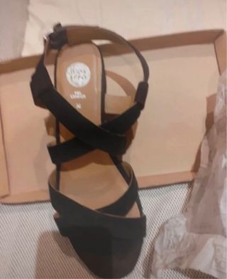 Sandali eleganti neri incrociati Tg 38