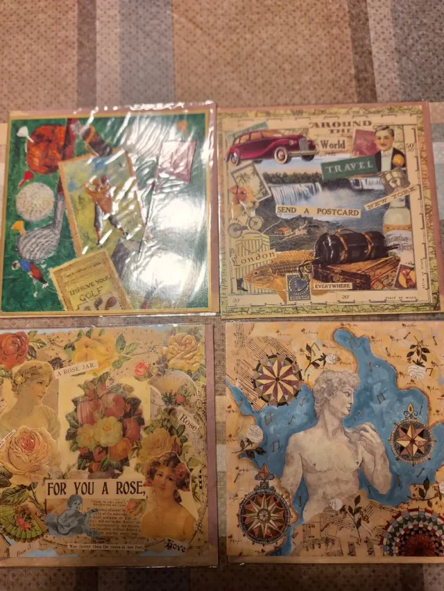 8 biglietti d'auguri assortiti vintage