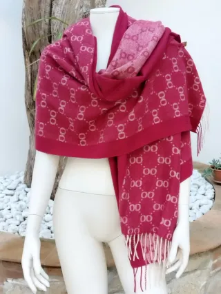 Pashmina Rosa e Rossa con Logo