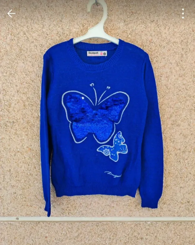 Jersey niña Desigual mariposa lentejuelas