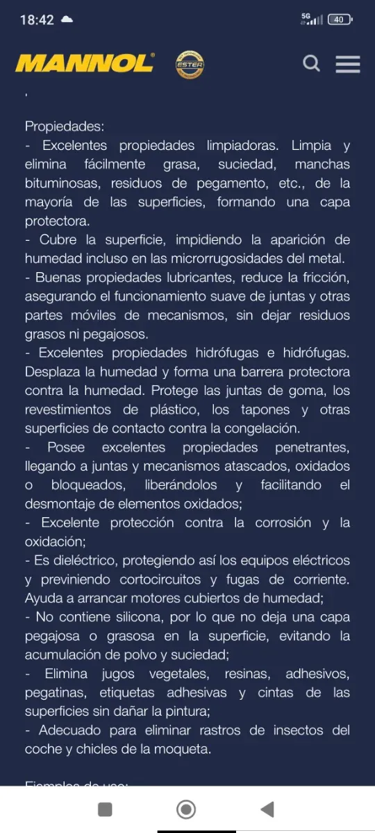 8 Botes Aceite Multiusos MANNOL M40