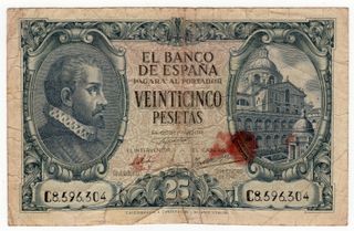 Billete de 25 pesetas de 1940