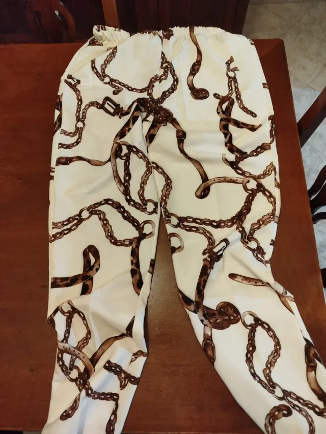 Pantaloni donna fantasia catene