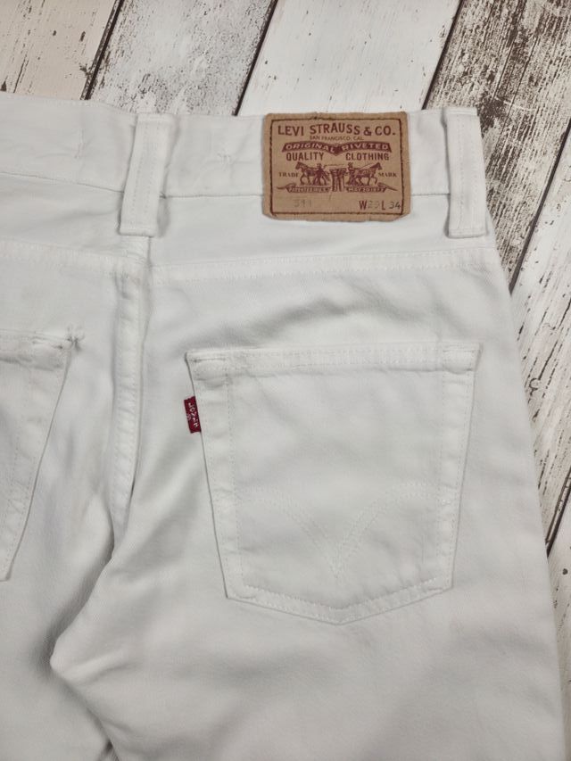 Jeans Levi's 511 Slim Fit Jeans Bianchi W29 L34 