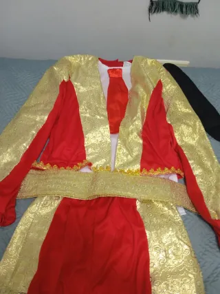 Disfraz Torero Talla Única Rojo y Dorado
