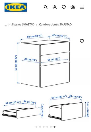 Cassettiera Ikea modello Smastad/Silver