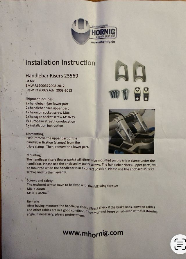 Alzas Manillar SW-MOTECH BMW R1200GS