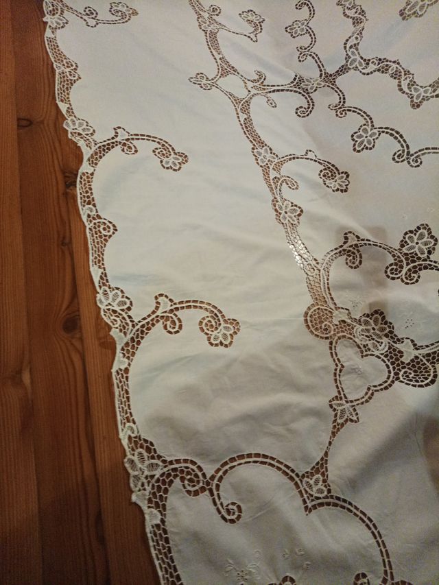 Copriletto lino punto ago