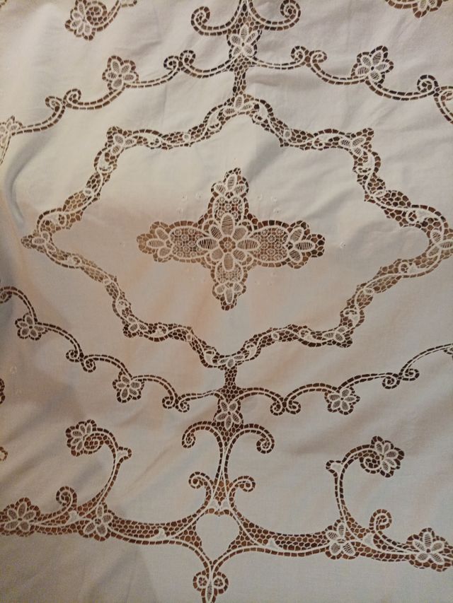 Copriletto lino punto ago