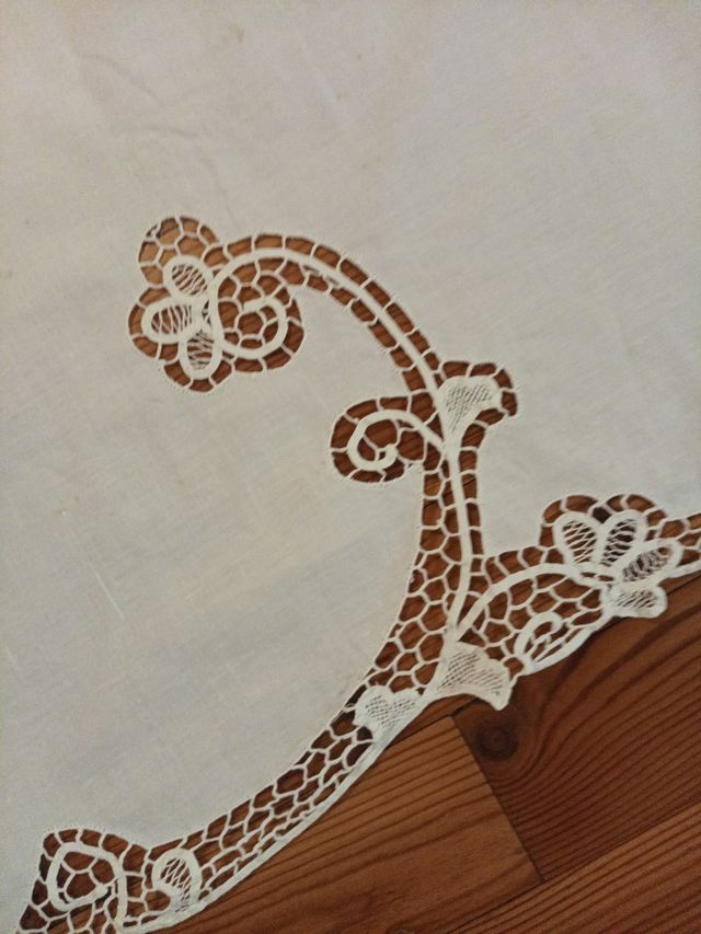 Copriletto lino punto ago