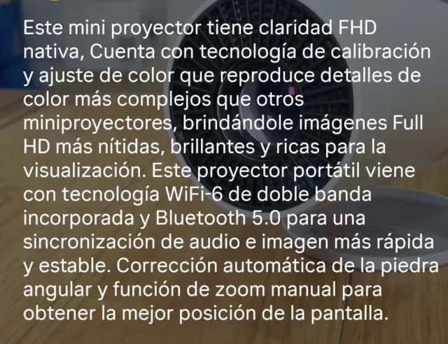 Proyector Mini LED Blanco compatible con móviles