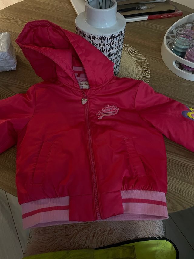 Bomberino bambina rosa con zip e cuore