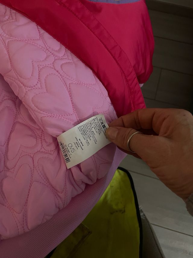 Bomberino bambina rosa con zip e cuore