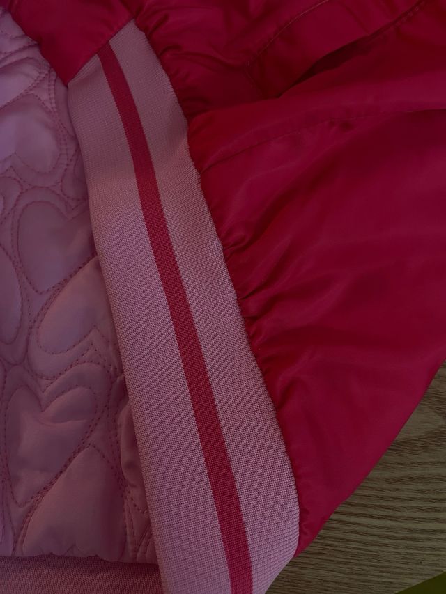 Bomberino bambina rosa con zip e cuore