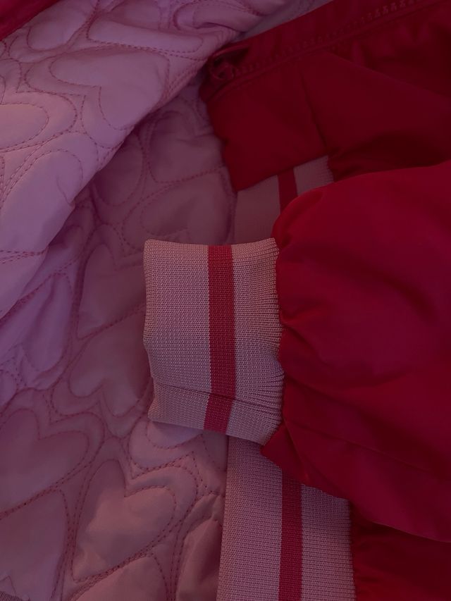 Bomberino bambina rosa con zip e cuore