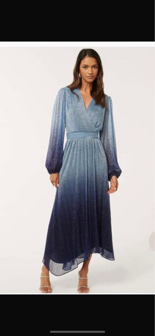 Vestido fiesta degradado azul talla M