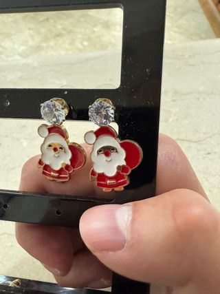 Coppia orecchini Babbo Natale acciaio