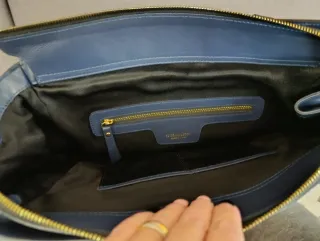 Borsa grande pelle blu Caterina Lucchi