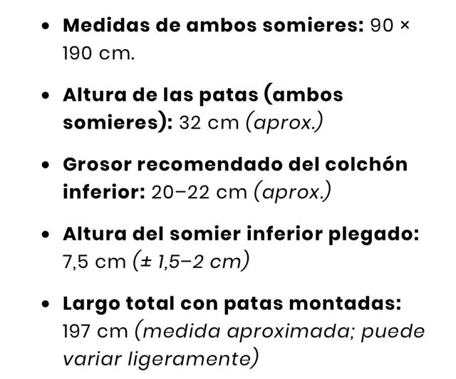 Somier nido + colchón