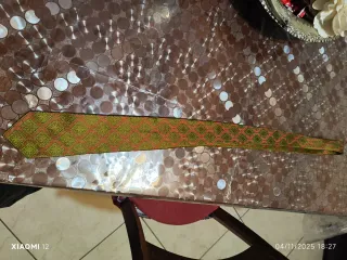 Cravatta vintage verde e arancione