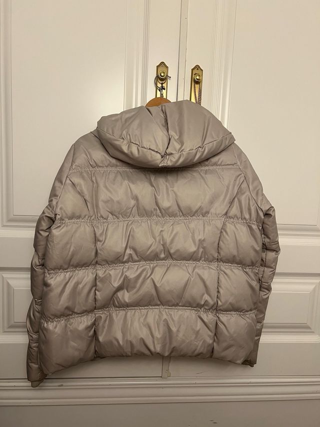 Abrigo acolchado mujer beige/gris