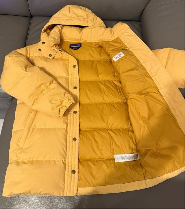 Parka Patagonia donna cotone gialla XS