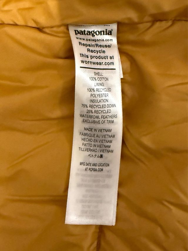 Parka Patagonia donna cotone gialla XS