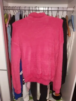 Jersey invierno cuello alto rosa