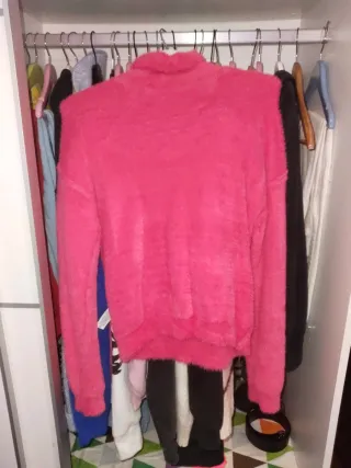 Jersey invierno cuello alto rosa