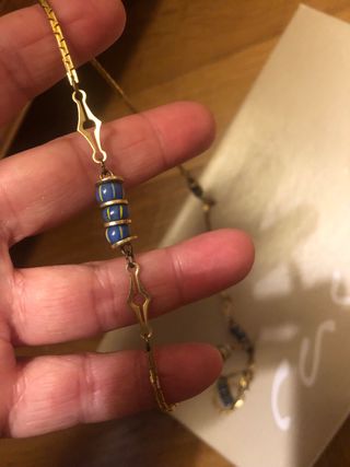 Collana vintage oro e blu