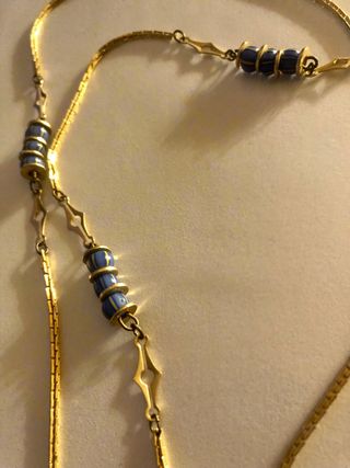 Collana vintage oro e blu